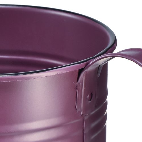 položky Dekorativní konev fialový kovový květináč Ø13,5cm H12,5cm