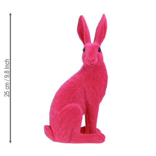 Floristik24 Dekorativní figurka sedícího zajíčka velikonoční zajíček seskupený růžový 12×9×25cm