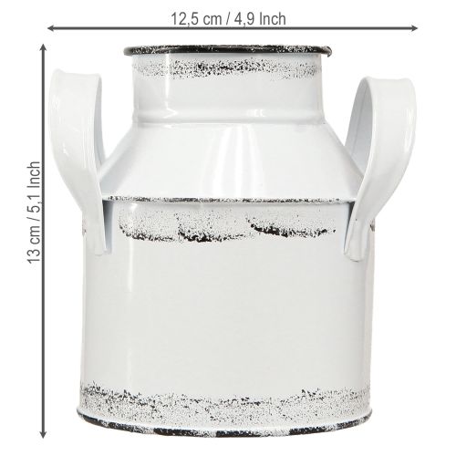 položky Dekorativní kovový džbán s uchy, bílý a černý, výška 13 cm, 2 kusy