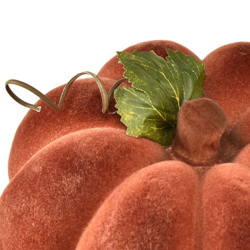 položky Dekorativní dýně flockovaná - podzimní dekorace na stůl ve výrazné červenohnědé barvě 20cm 2ks