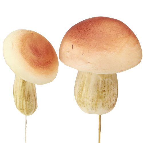položky Ozdobné žampiony na špejli malé a velké hnědé H10/11,5cm 8 kusů