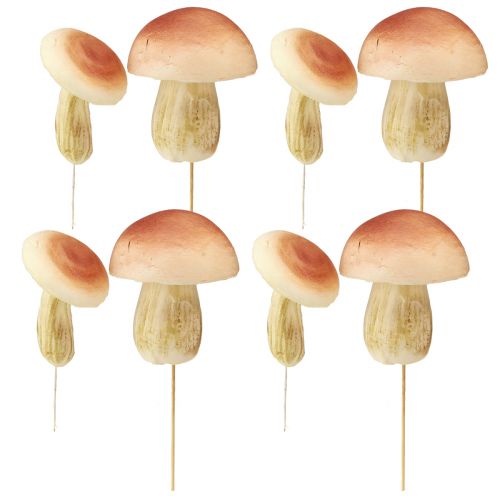 položky Ozdobné žampiony na špejli malé a velké hnědé H10/11,5cm 8 kusů