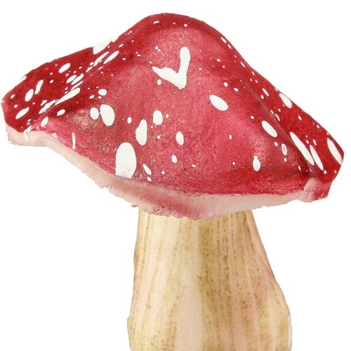 položky Dekorativní houby červené umělé muchomůrky na drátě 5,5/8cm 12 ks