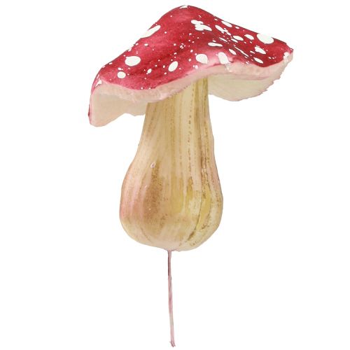 položky Dekorativní houby červené umělé muchomůrky na drátě 5,5/8cm 12 ks