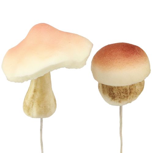 položky Ozdobné žampiony na nalepení hnědé dekorativní žampiony podzimní 3,5/5,5cm 16 kusů