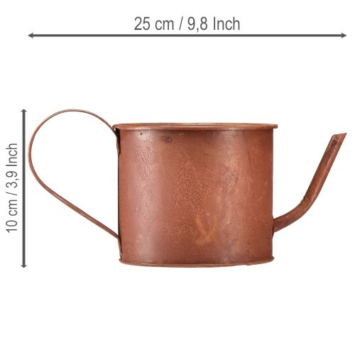 položky Dekorativní rezavě zbarvená konvice/květináč, kov, Ø12,5 cm V10,5 cm