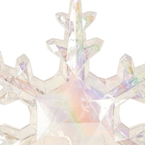 položky Dekorativní sněhové vločky, zimní dekorace, duhové, Ø14–15 cm, 2 kusy