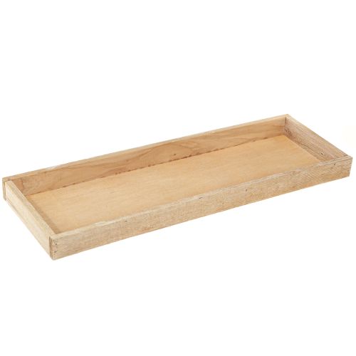 Floristik24 Dekorační tác podlouhlý dřevěný tác přírodní 42×14×3cm 3ks