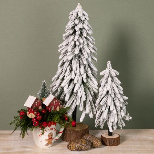 položky Dekorativní vánoční stromeček s podstavcem pokrytým sněhem a kůrou Ø20cm V50cm