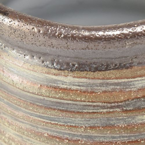 položky Dekorativní květináč keramický metalíza hnědošedý 10,5×10cm 2ks