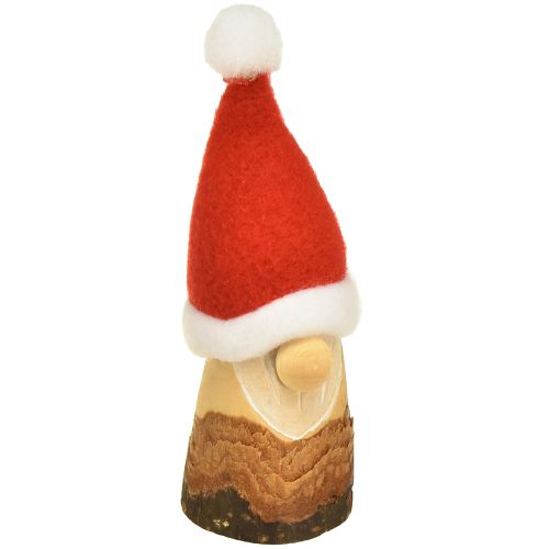 položky Dekorativní trpaslík dřevěný vánoční trpaslík s kloboukem červený přírodní 10/12cm 4ks