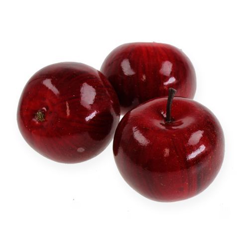 Umělá jablka červená, lesklá 6cm 6 ks