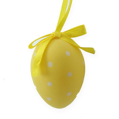 položky Dekorativní velikonoční vajíčka žlutá, bílý zadek. 6,5 cm 12ks
