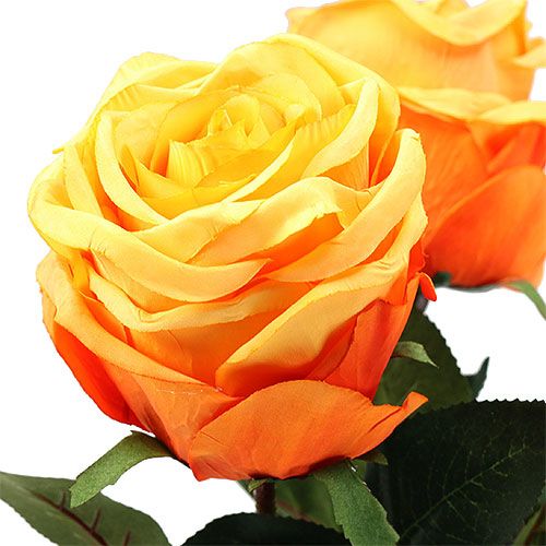 položky Dekorativní růže oranžová Ø8cm L68cm 3ks