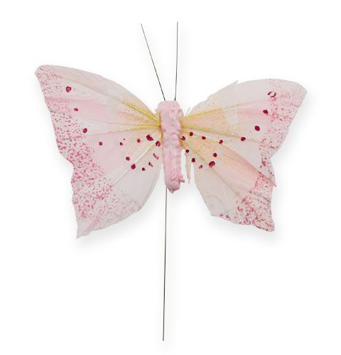 položky Dekorativní motýl na drátěný pastel 8cm 12ks