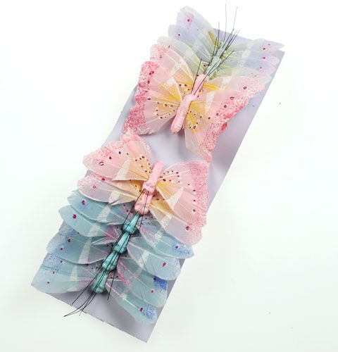 Floristik24 Dekorativní motýl na drátěný pastel 8cm 12ks