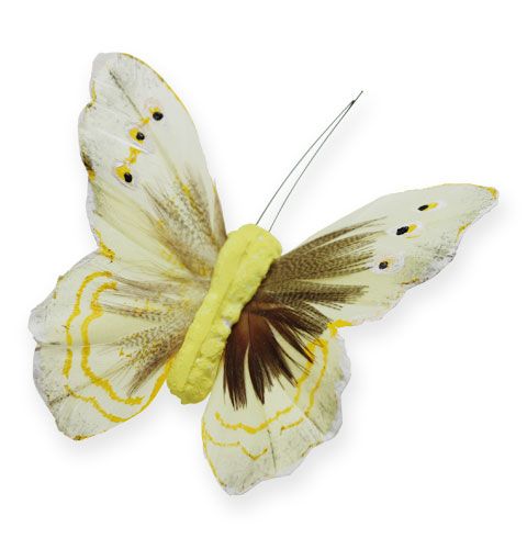 položky Ozdobný motýl na drátě žlutý 8cm 12ks