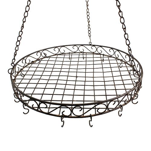 Floristik24 Podnos s háčky na zavěšení hnědý, rez Ø45cm