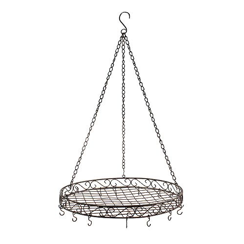 Floristik24 Podnos s háčky na zavěšení hnědý, rez Ø45cm
