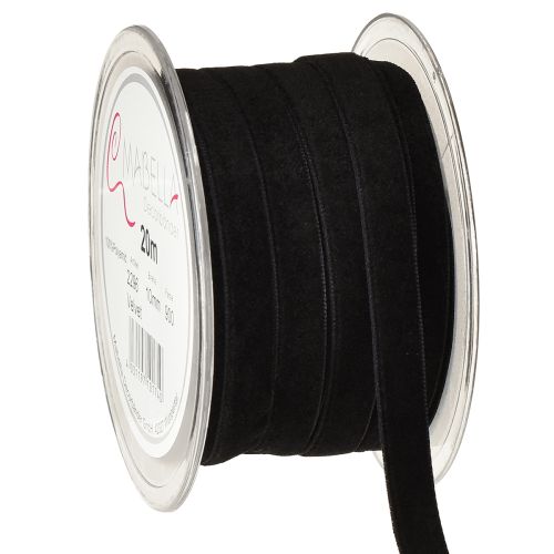 položky Dekorační stuhy Sametové černé 10mm 20m