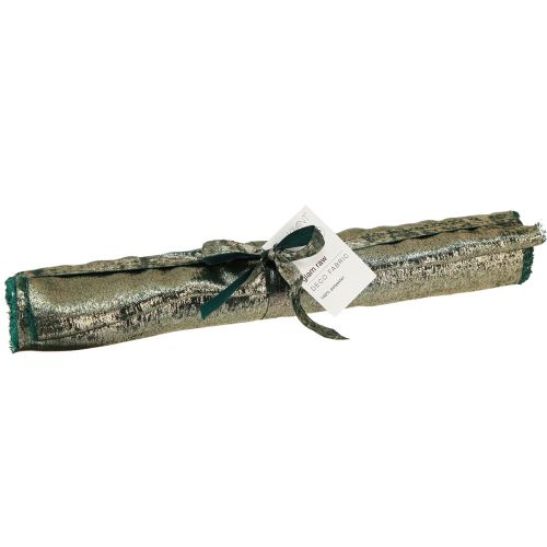 položky Vánoční běhoun na stůl, látka, zeleno-zlatá, 28 cm, 2,5 m