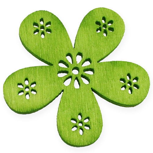 položky Dekorativní květiny zelené Ø2cm - Ø4cm 96p