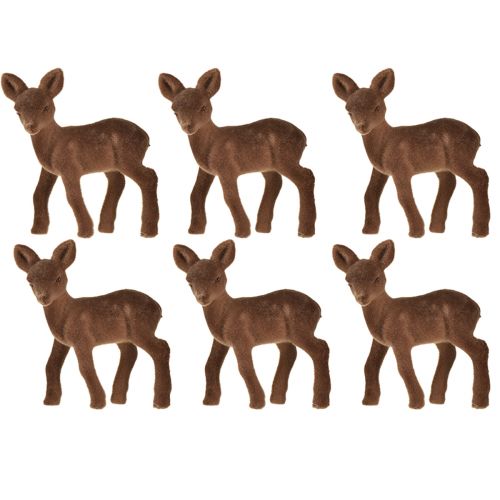 položky Dekorativní figurka jelen kolouch hejnatá hnědá Vánoční figurky 10,5cm 6 ks