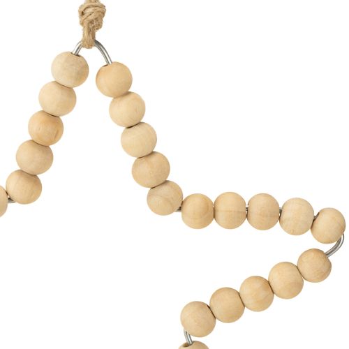 položky Vánoční ozdoby: dřevěné korálky, srdce, hvězda, stromeček, výška 13 cm, 6 kusů