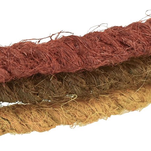 položky Ozdobný prsten barevný prsten jutová smyčka žlutá okrově hnědá Ø20cm 9ks