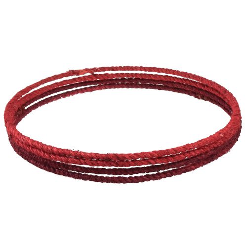 položky Ozdobný prsten jutová ozdobná smyčka červená tmavě červená Ø30cm 4ks