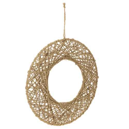 Floristik24 Dekorativní jutové kroužky, přírodní styl, závěsná dekorace, boho styl, Ø38cm, 2 kusy, kovové kroužky, dekorace na zeď, dekorace na okno