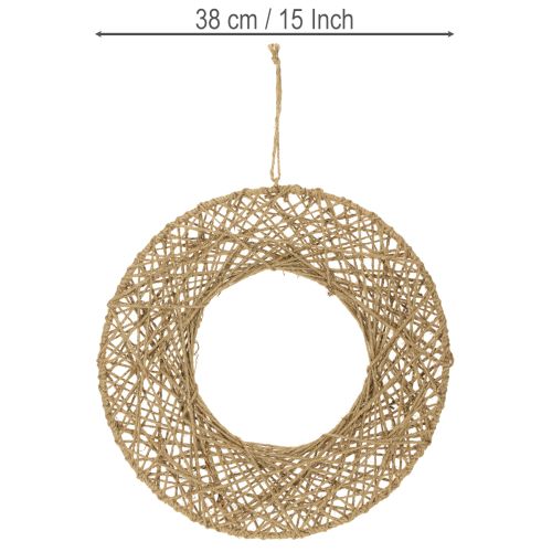 položky Dekorativní jutové kroužky, přírodní styl, závěsná dekorace, boho styl, Ø38cm, 2 kusy, kovové kroužky, dekorace na zeď, dekorace na okno