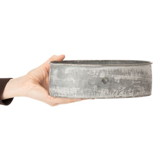 položky Dekorativní kovová miska, oválná, šedá, D 22,5/19,5/16 cm, sada 3 kusů