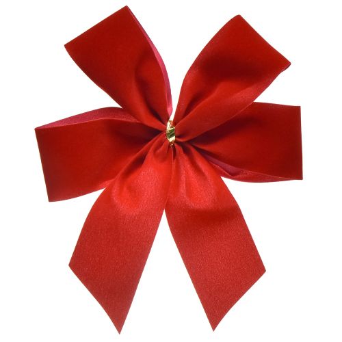 Ozdobná mašle červená sametová mašle šíře 4cm vánoční mašle na ven 15×18cm 2ks