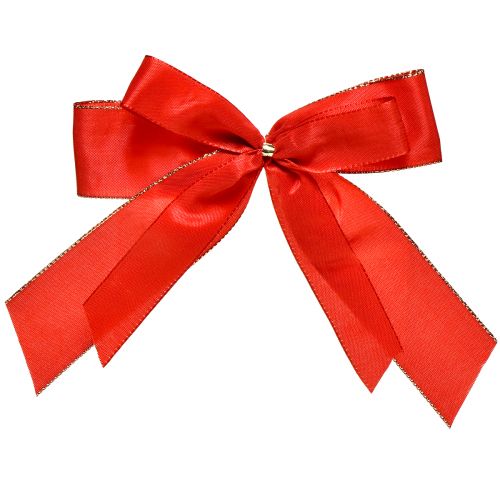 Floristik24 Ozdobná mašle červená mašle se zlatým okrajem - elegantní vánoční dekorace 4cm šířka 15×21cm 10ks