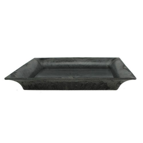 Floristik24 Plastový talíř 20cm x 20cm čtvercový antracit 6ks