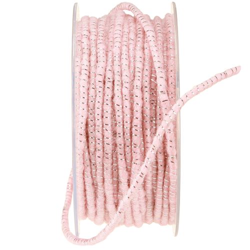 položky Knotová nit Glamour Pink/Stříbrná s drátkem 33m