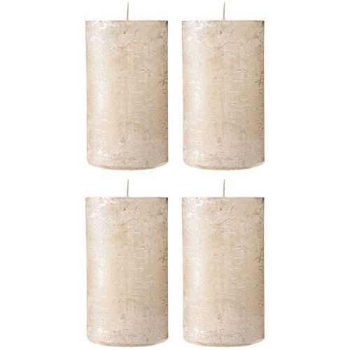 položky Jednobarevné svíčky platinové 70x120mm 4 ks