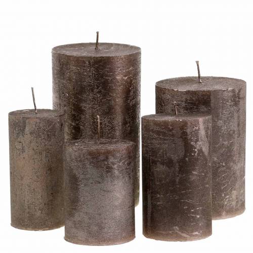 položky Jednobarevné svíčky měděná metalíza různých velikostí
