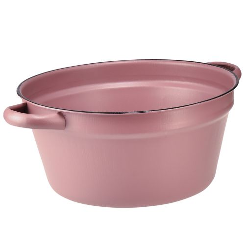 položky Kbelík s uchy kovový podnos růžový Ø22,5cm H10,5cm