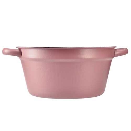 položky Kbelík s uchy kovový podnos růžový Ø22,5cm H10,5cm