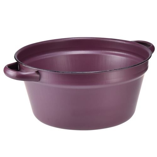 položky Vědro s uchy podnos na rostliny kovový fialový Ø22,5cm V10,5cm