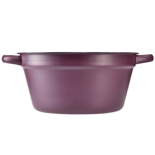 položky Vědro s uchy podnos na rostliny kovový fialový Ø22,5cm V10,5cm