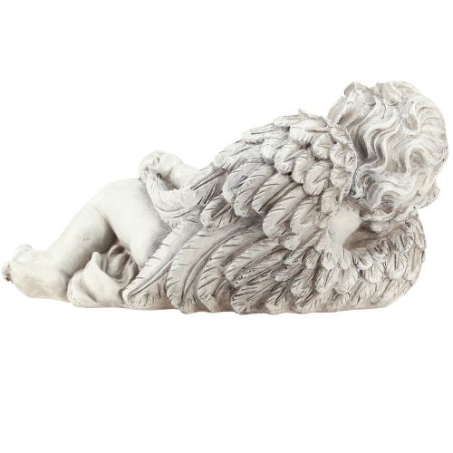 položky Dekorace na ležící andělský hrob polyresin šedá bílá 31×16cm