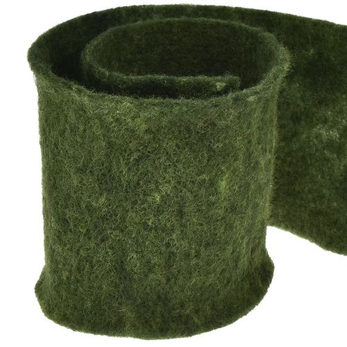 položky Plstěná stuha vlněná stuha řemeslná plstěná rulička tmavě zelená 15cm 5m
