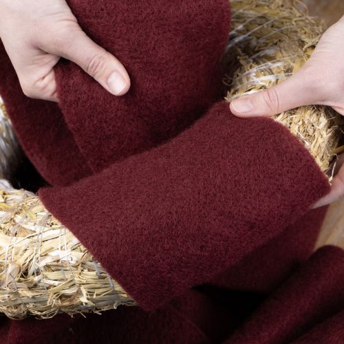 položky Plstěná vlněná stuha, tmavě červená, 15 cm x 5 m, na dekoraci a tvoření