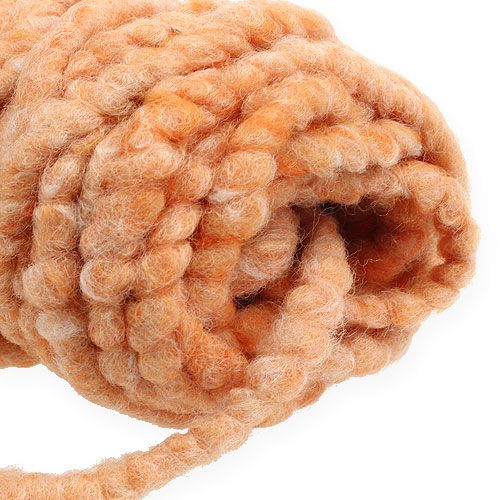 položky Plstěná šňůra nadýchaná Mirabell 25m světle oranžová