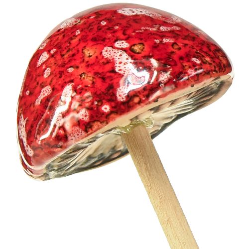 Floristik24 Muchomůrky na špejli, červené, 4cm, sada 6ks - dekorativní zahradní houby pro podzimní dekoraci