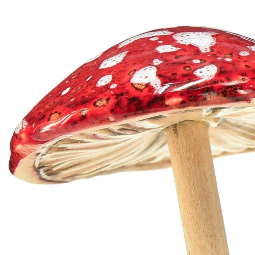položky Muchomůrky na špejli, červené, 5,5 cm - dekorativní podzimní houby na zahradu i domov, 6 kusů