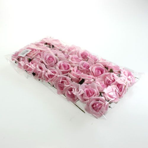 Floristik24 Pěnová růže Ø4,5cm světle fialová 36str